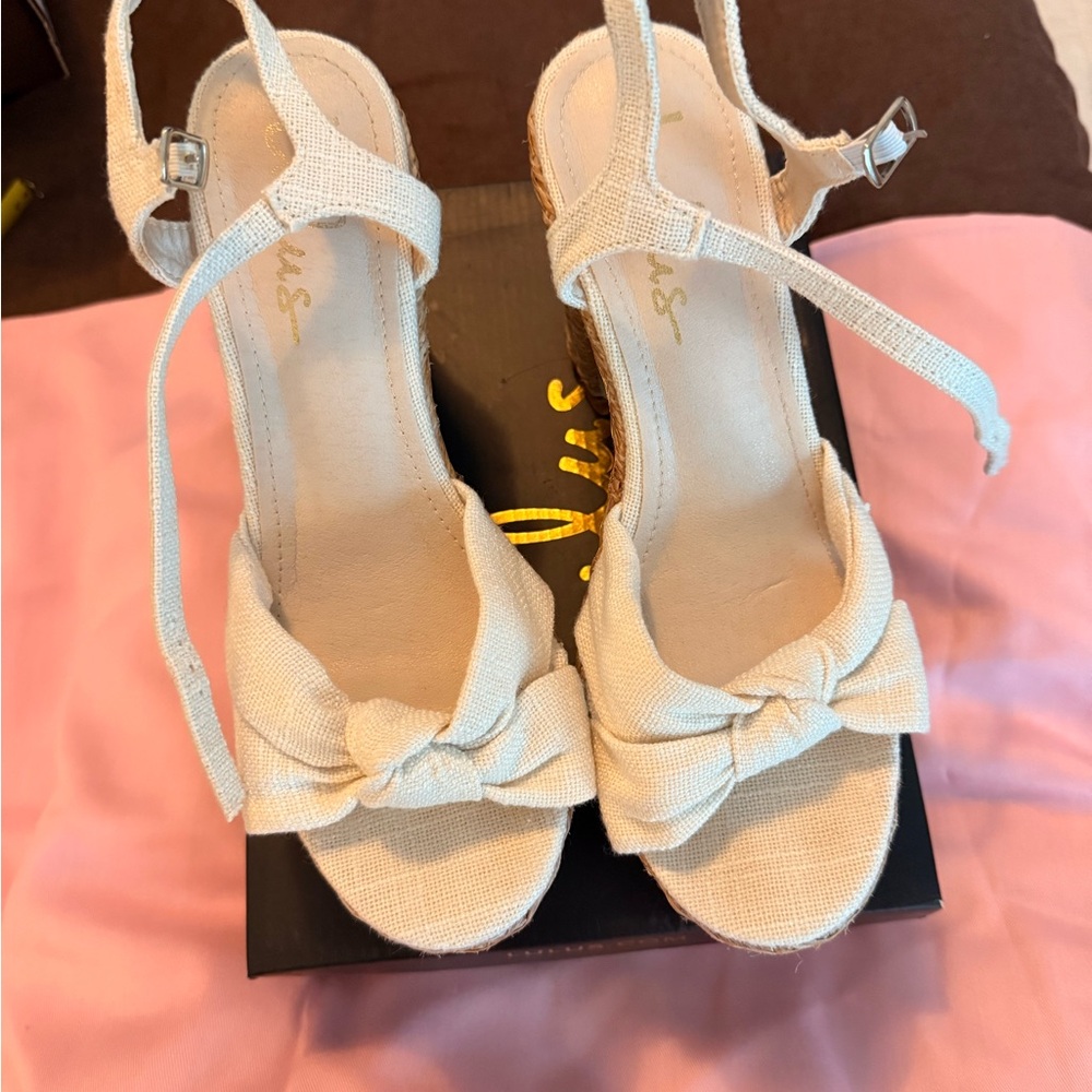 Lulu's Cream Espadrille Sandals with Bow